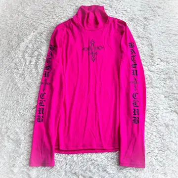 새상품급 BA-TSU CLUB 바츠 클럽 크로스 프린트 티셔츠 핑크