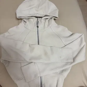 Lululemon 풀 집업 후드티 사이즈 2 크림색