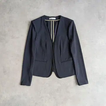 BEIGE, 베이지 CINDY 더블 칼라 노카라 자켓 네이비