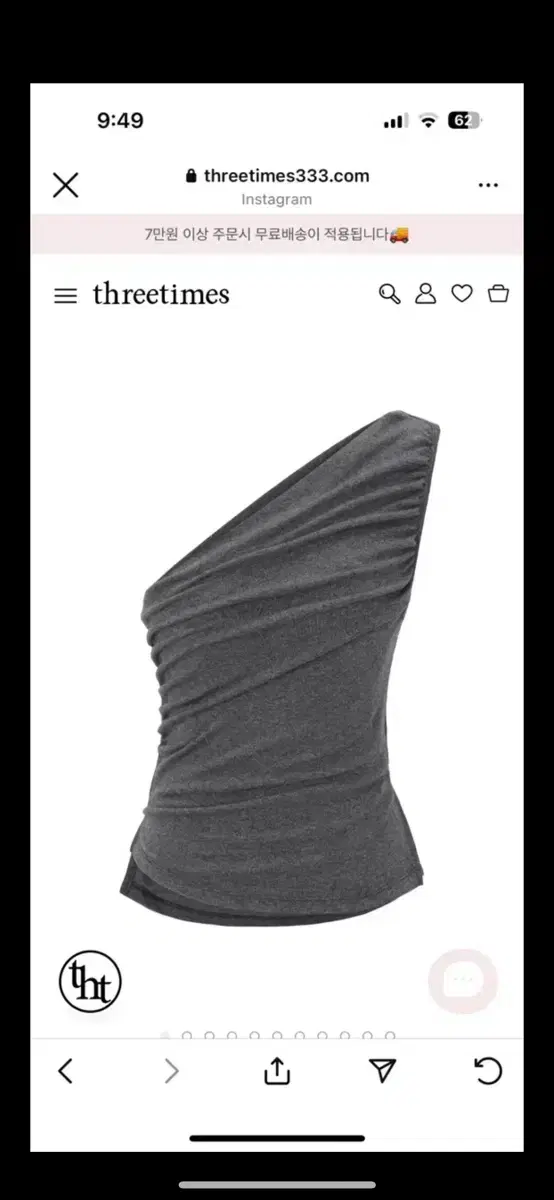 Threetimes One-Shoulder Drape Top