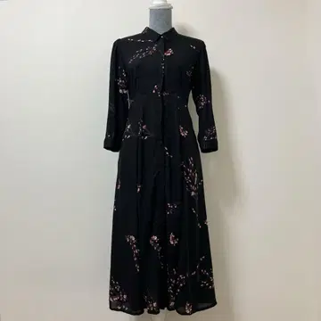 ZARA 자라 꽃무늬 롱 원피스 블랙 꽃 얇은 소재 긴팔 여름 성인 고급