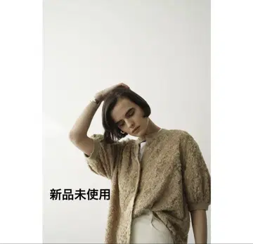 클라네 FRINGE HALF SLEEVE CARDIGAN