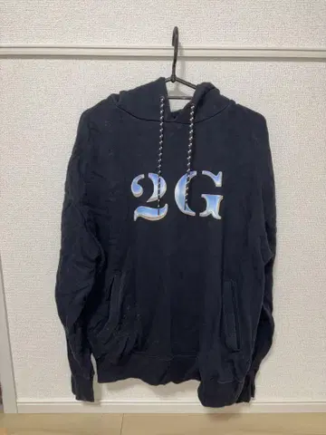 2G 블랙 후드 부착 후드티