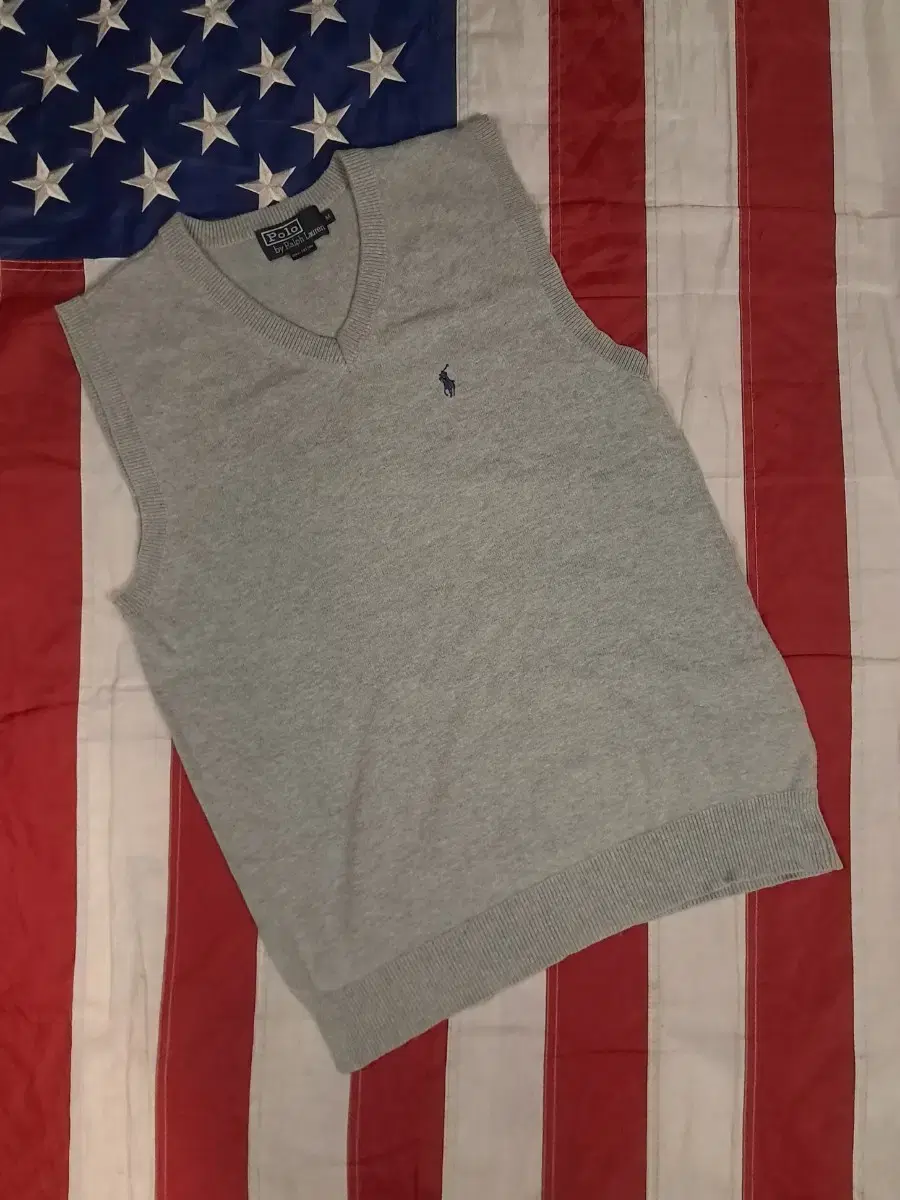 New Authentic Polo Ralph Lauren Cotton Gray Vest