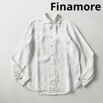 Finamore 피나모레 와이드 칼라 린넨 셔츠 M