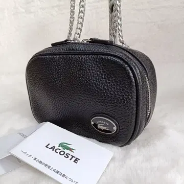 LACOSTE 라코스테 오리진 크로코 가죽 숄더백 블랙