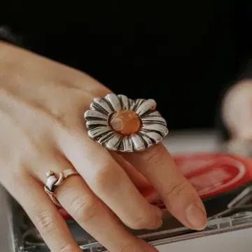 OtroAccesorio 플라워 반지 오렌지