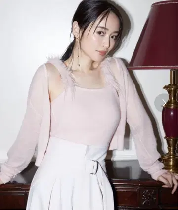 SNIDEL [WEB 한정판] 에코 퍼 니트 앙상블 핑크