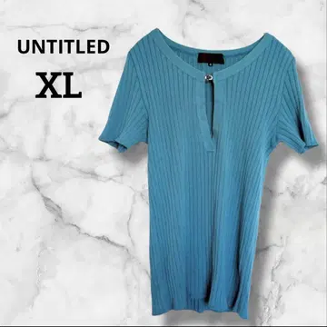 UNTITLED 언타이틀 아쿠아 블루 반팔 니트 4 XL 빅 사이즈