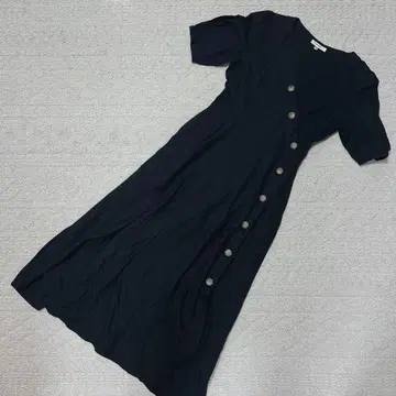 MOUSSY 다이애그널 버튼 드레스 블랙 원피스 S