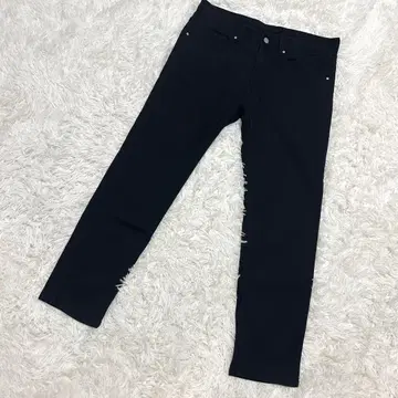 NANO universe 스키니 팬츠 코튼 심플 블랙 (XL)