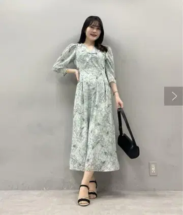 내추럴 꾸뛰르 선화 자카드 원피스 민트