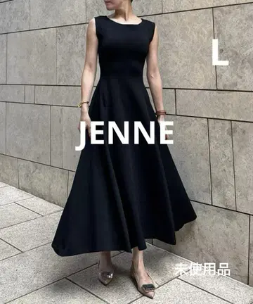 JENNE 제네 슬리브리스 니트 롱 원피스 L 블랙