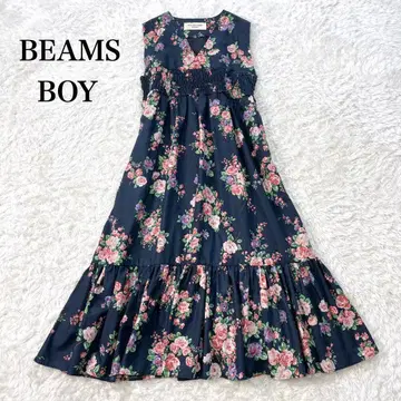 BEAMS BOY 빔즈 보이 플라워 풀오버 롱 원피스