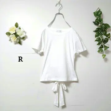 R 반팔 티셔츠 반팔 티셔츠 백리본 L