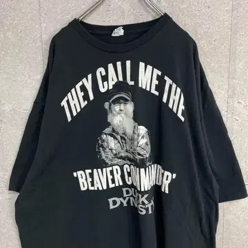 덕 다이너스티 빅 프린트 무비 블랙 티셔츠 3XL