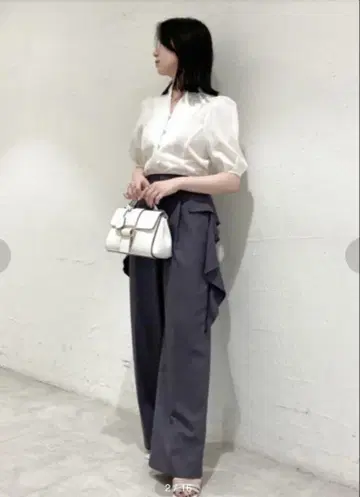 snidel 사이드 디테일 팬츠 그레이