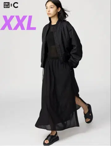 메쉬 개더 롱 슬릿 스커트 유니클로 UNIQLO:C