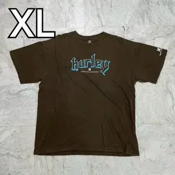 할리 티셔츠 브라운 남성용 XL 프린트 로고 반팔 hurley