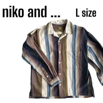 niko and ... 스트라이프 플란넬 셔츠 L 사이즈