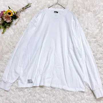 Fresh Service [M] 면 100% 긴팔 티셔츠 롱 T 화이트
