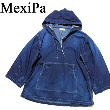 MexiPa 메키파 데미지 가공 데님 멕시칸 후드티 S 인디고