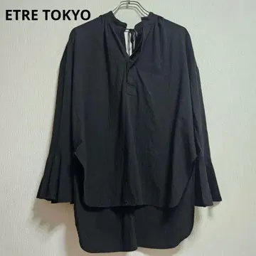 ETRE 에트레토쿄 플레어 슬리브 블라우스 블랙