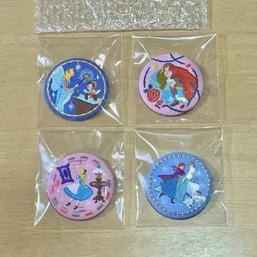 디즈니 자수 캔뱃지 4개 세트