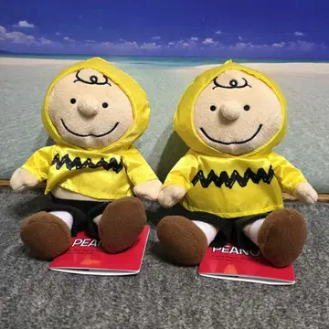 스누피 봉제 인형 레인코트 찰리 브라운 2개 세트