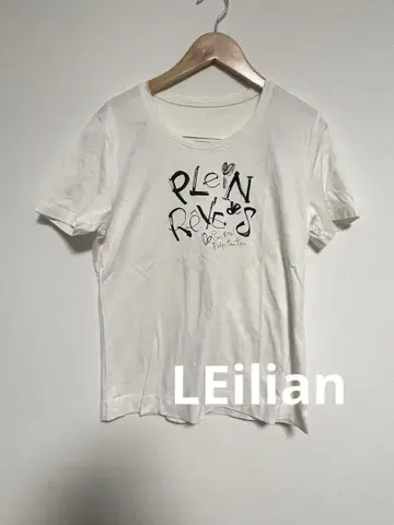 LEilian 로고 티셔츠 실버 스톤 화이트