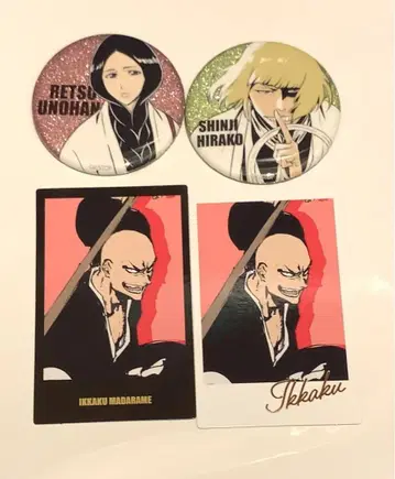 BLEACH 784 WORLD 캔뱃지 히라코 우노하나 레츠 카라메 이카쿠