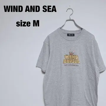 WIND AND SEA 자수 로고 그레이 티셔츠 M 쥐 마우스
