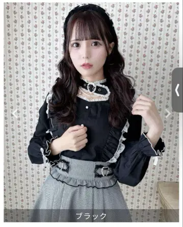 ROJITA 하트 버클 체인 긴팔 블라우스 블랙 유아테야 아사히카노