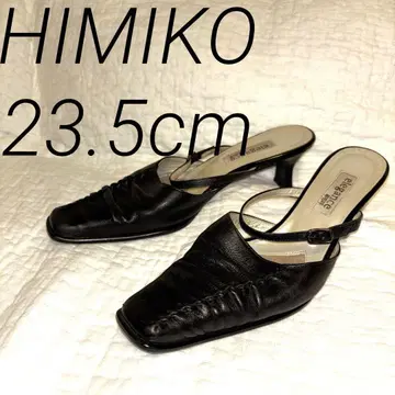HIMIKO 히미코 히미코 스트랩 뮬 천연 가죽 블랙 23.5