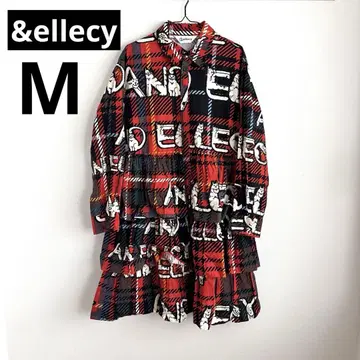 &ellecy 앤드 엘시 고양이 로고 프릴 원피스 로이스크레용 빨간색