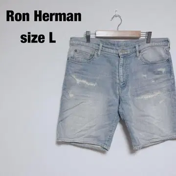 Ron Herman 데님 숏 팬츠 스트레치 데미지 가공