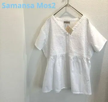 택 포함 미사용 사만사 모스모스 블라우스 V넥 개더링