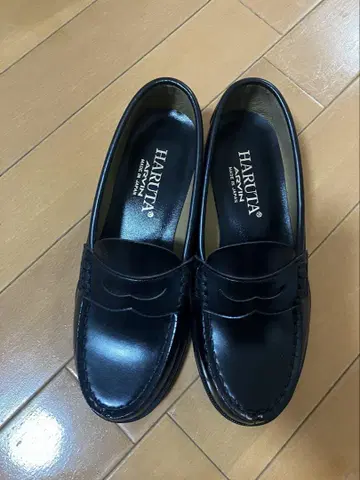 미사용 HARUTA 하루타 로퍼 22.5cm 신발 가죽 신발 블랙