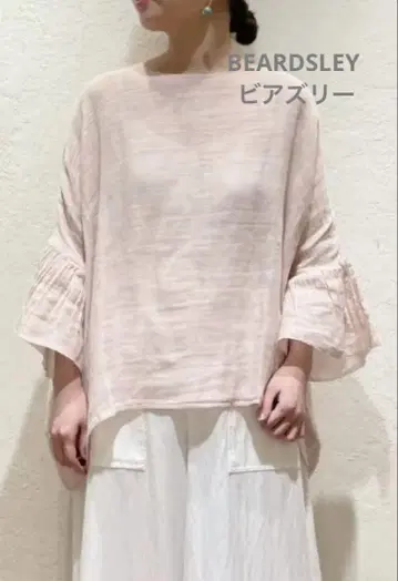 BEARDSLEY 비어즐리 카야 소재 블라우스 플레어 핑크