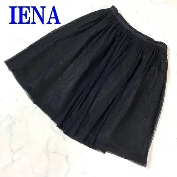 IENA 이에나 튤 개더링 플레어 스커트 블랙 36 C5413