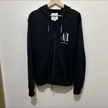 Armani Exchange 블랙 집업 후드티