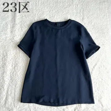 23구 새상품급 드레이프감 컷워크 레이스 백 버튼 반팔 셔츠 블라우스