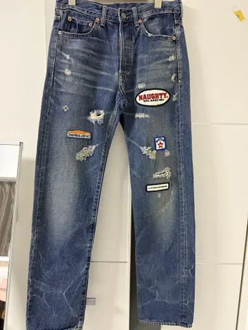 데미지 가공 데님 팬츠