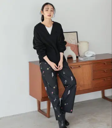 플라워 프린트 팬츠