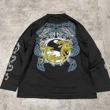 "IMPORT GEAR 수입 기어 00s 드래곤 롱 T 소매 프린트