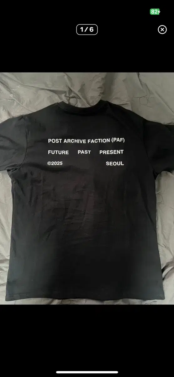 포스트아카이브팩션 수비니어 반팔티셔츠 블랙