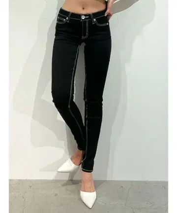 GYDA 원 워시 스키니 팬츠 블랙 XXS 갸루 Y2K 로우라이즈