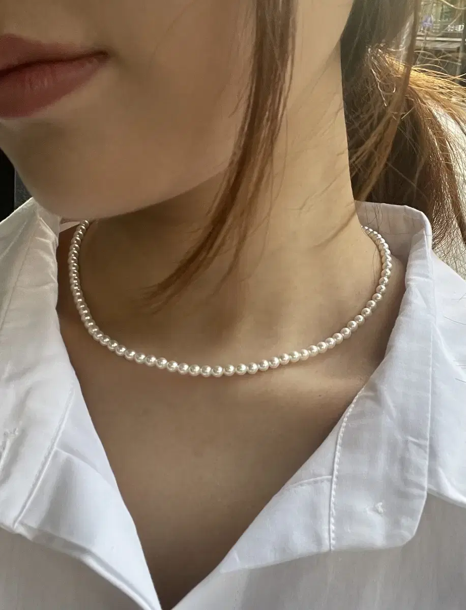 Swarovski Plain Pearl Necklace
