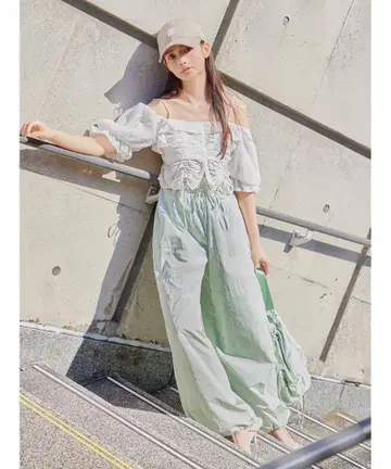 SNIDEL 샤카 와이드 팬츠