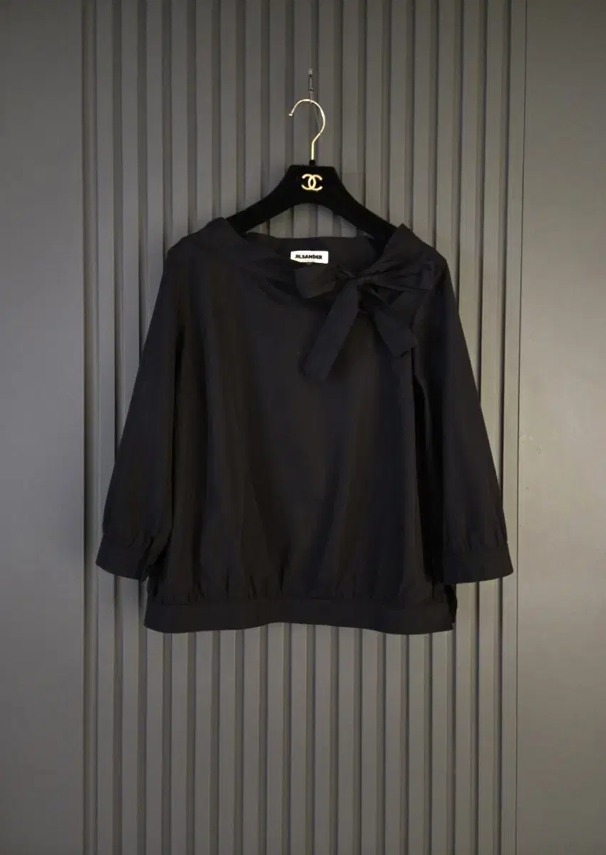 JIL SANDER Navy Ribbon Blouse